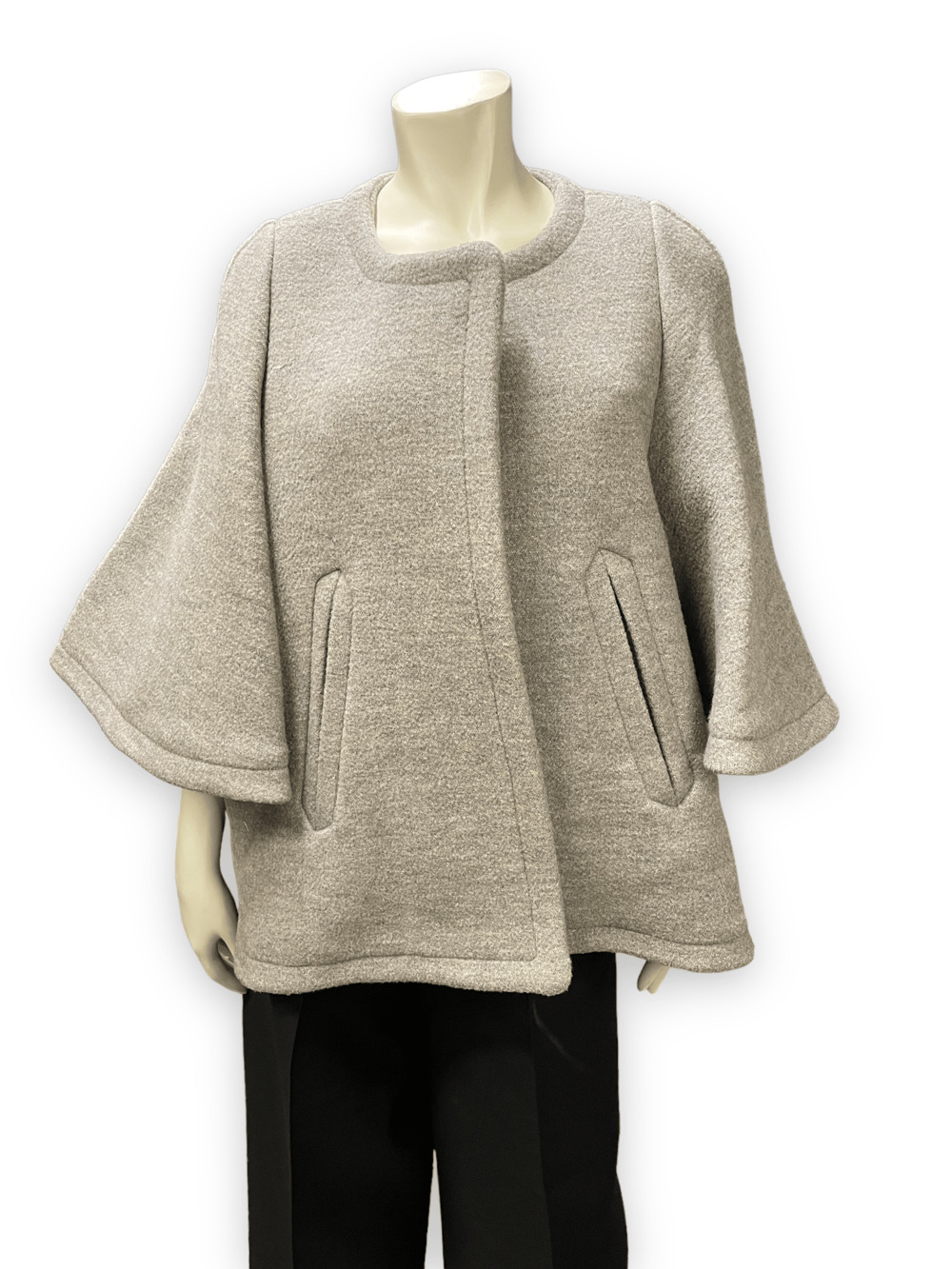 Vintage Chloe Designer Grey Capelet With Toggles Size L